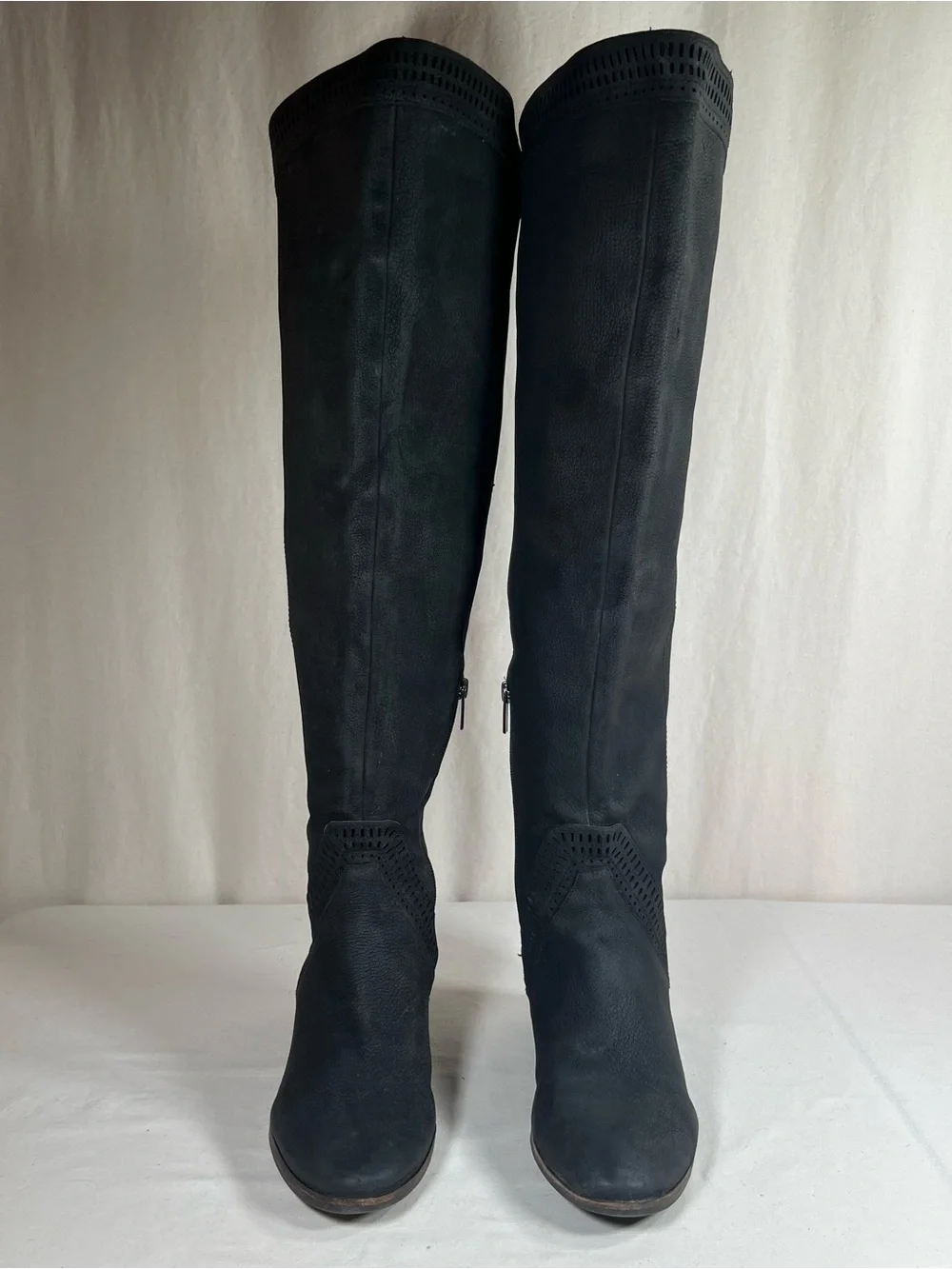 Vince Camuto Black Over-the-Knee Suede-Look Boots
